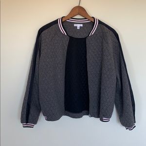 grey zip up jacket